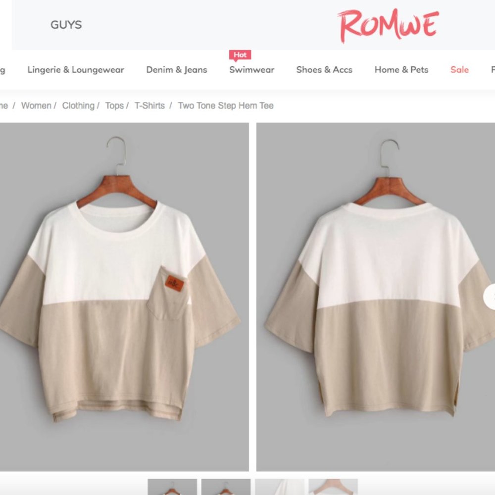 ROMWE Two Tone Tee